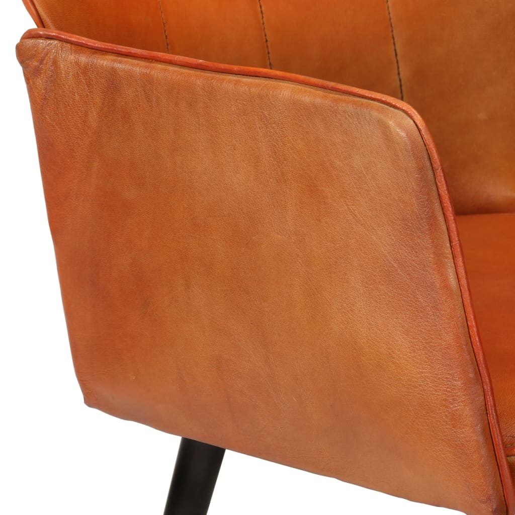 Oorfauteuil met voetensteun van echt leer - 69% korting!