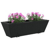 VidaXL Plantenbakken 2 stuks met Haken - Poly Rattan Zwart 68% Korting