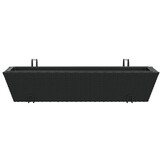 vidaXL Plantenbakken 2 st met haken poly rattan zwart
