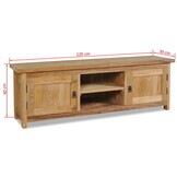 vidaXL Tv-meubel 120x30x40 cm massief teakhout