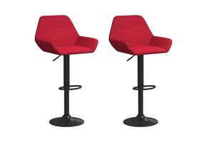 2x Wijnrode Fluwelen Barkrukken - 30% Korting