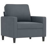 vidaXL Fauteuil 60 cm fluweel donkergrijs