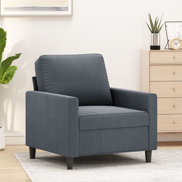 vidaXL Fauteuil 60 cm fluweel donkergrijs
