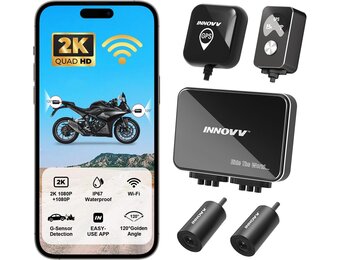 Motorfiets Dashcam Voor & Achter 2K+2K met GPS & WiFi - 35% Korting!