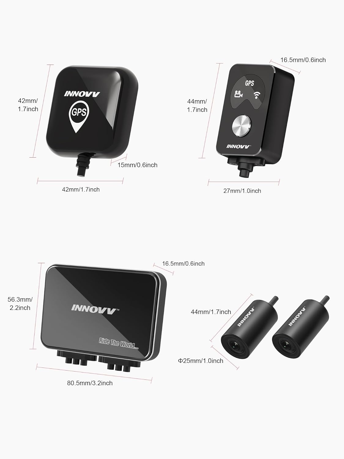 Motorfiets Dashcam Voor & Achter 2K+2K met GPS & WiFi - 35% Korting!