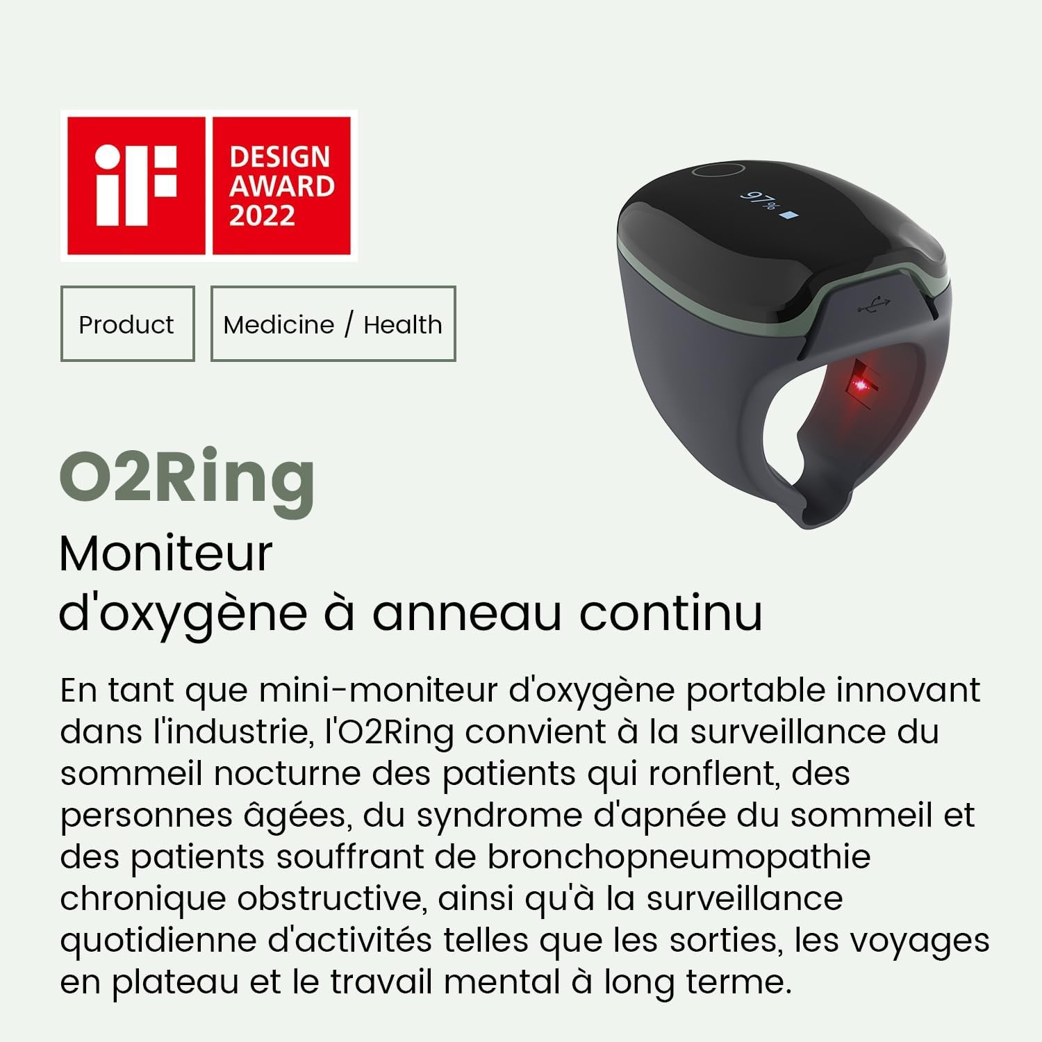 Geretourneerde Slaapoximeter Ring: SpO2 & Hartslagmeting met 30% Korting