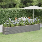 Gep. Staal Plantenbak Grijs 368x80x68 cm - 34% Korting