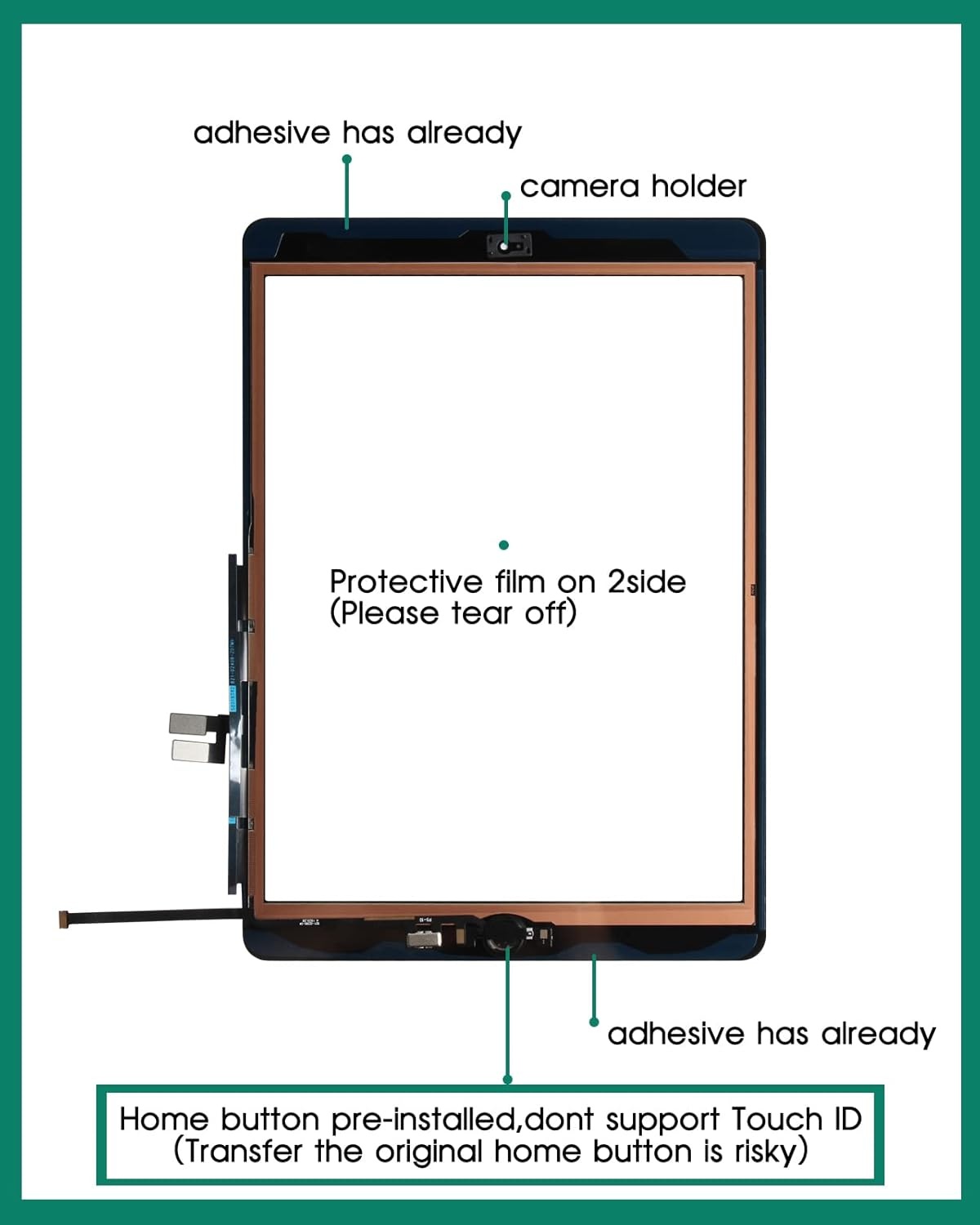 iPad 9e Gen Glaspaneel Zwart - 10.2" (2021) - 27% Korting
