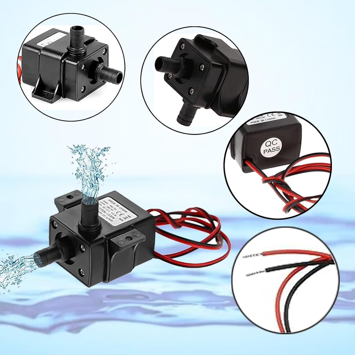 2x Stille Mini Dompelpomp 12V voor Aquarium & Fontein (30% Korting)