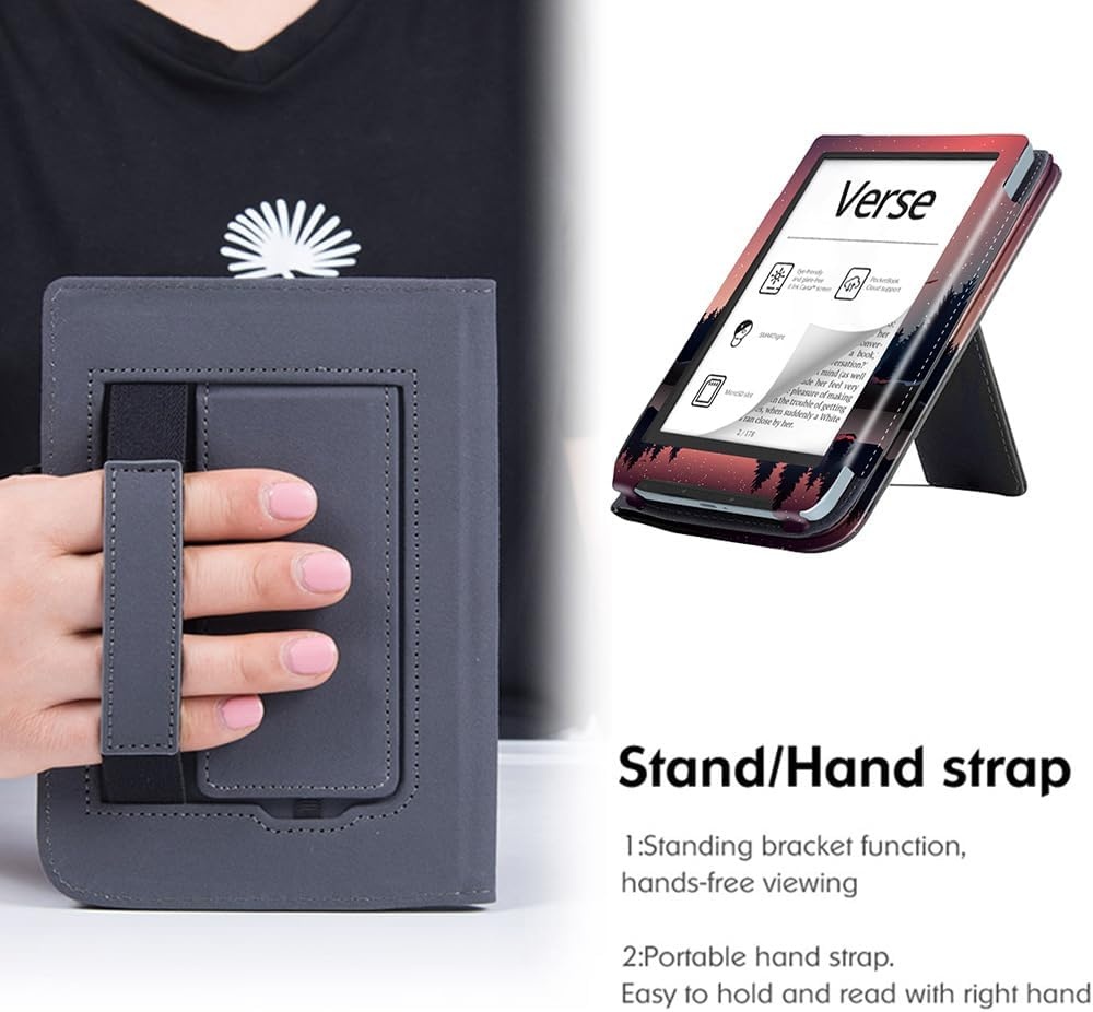 Hoes voor Pocketbook Verse 6 inch Tablet - Ultradun Leer met Stand & Auto Sleep/Wake (71% Korting)