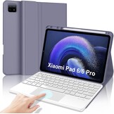 Paarse AZERTY Toetsenbordhoes met Trackpad voor Xiaomi Pad 6/6 Pro 11 inch - 74% Korting!