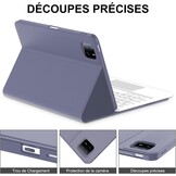 Paarse AZERTY Toetsenbordhoes met Trackpad voor Xiaomi Pad 6/6 Pro 11 inch - 74% Korting!