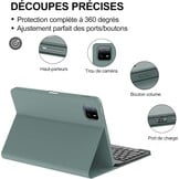 Xiaomi Pad 6/6 Pro Toetsenbordhoes - AZERTY Magnetisch - Donkergroen Leder - 55% Korting