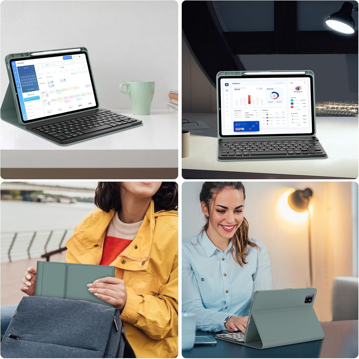 Donkergroene Toetsenbordhoes AZERTY voor Xiaomi Pad 6/6 Pro 11 inch - 73% Korting