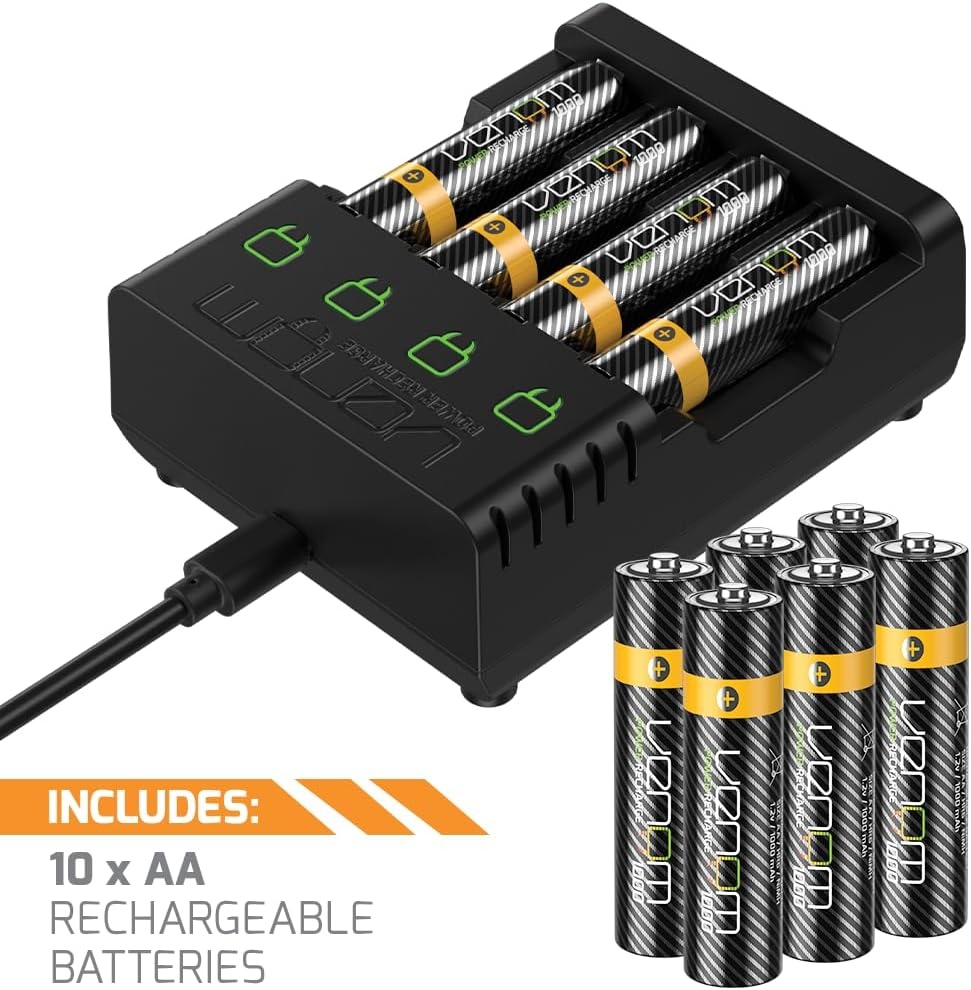Oplaadstation met 10 AA Batterijen - 28% Korting