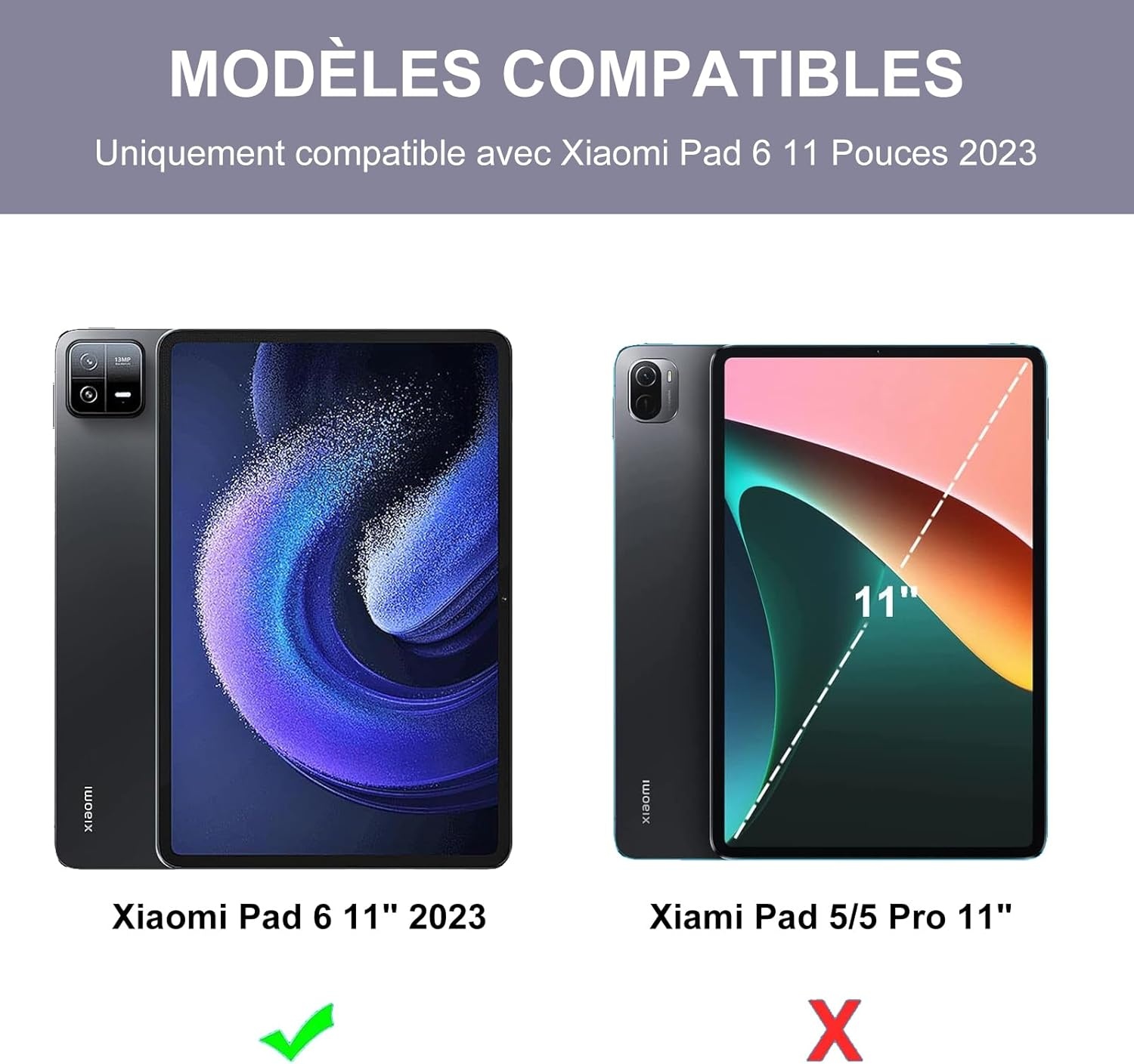Hoes met AZERTY Toetsenbord & Trackpad voor Xiaomi Pad 6/6 Pro 11" - Paars (74% Korting)