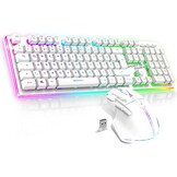 Draadloos Gaming Toetsenbord Muis Combo MK600 Wit 29% Korting