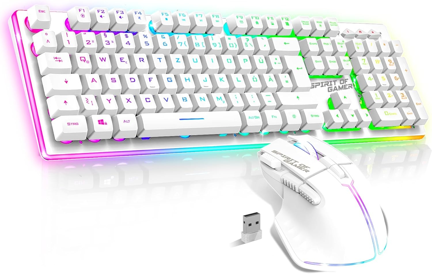 Draadloos Gaming Toetsenbord Muis Combo MK600 Wit 29% Korting
