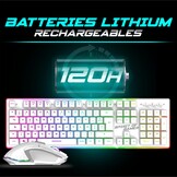 Draadloos Gaming Toetsenbord Muis Combo MK600 Wit 29% Korting