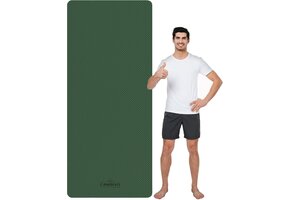Yogamat Extra Lang Breed 213x81cm TPE Antislip Groen/Zwart - 34% Korting!