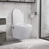 Randloos Hangend Toilet met Bidetfunctie - Keramiek Wit (35% Korting)