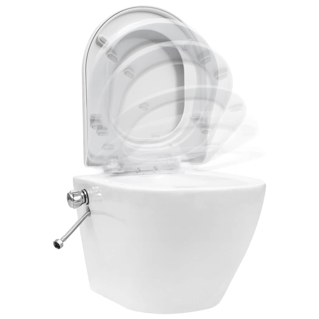 Randloos Hangend Toilet met Bidetfunctie - Keramiek Wit (35% Korting)