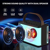 Draagbaar Karaoke Systeem met 2 Microfoons & LED - 29% Korting