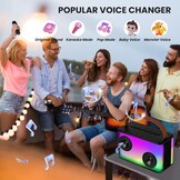 Draagbaar Karaoke Systeem met 2 Microfoons & LED - 29% Korting
