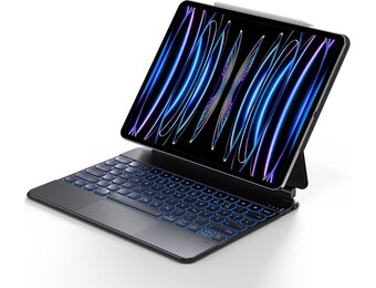 iPad Pro 12.9 Toetsenbord Hoes met Touchpad & 7-kleurige Verlichting - Zwart (29% Korting)