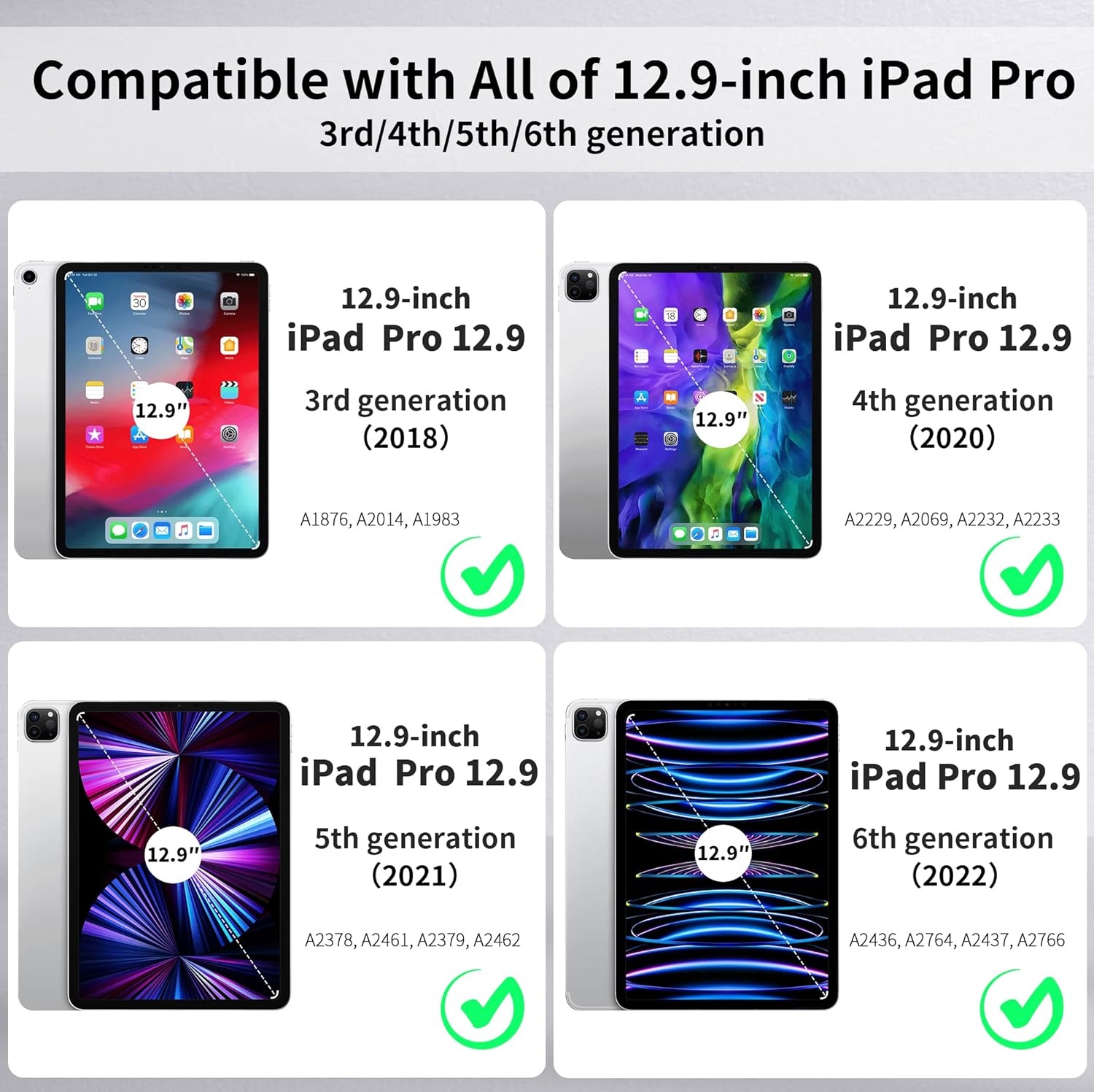 iPad Pro 12.9 Toetsenbord Hoes met Touchpad & 7-kleurige Verlichting - Zwart (29% Korting)