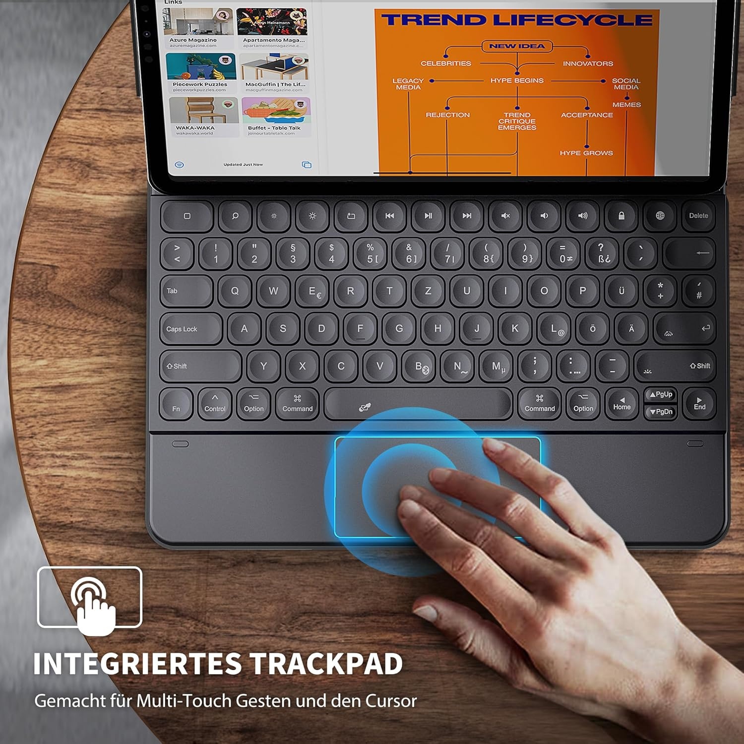 iPad Pro 12.9 Toetsenbord Hoes met Touchpad & 7-kleurige Verlichting - Zwart (29% Korting)