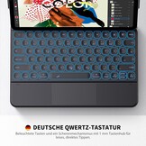 iPad Pro 12.9 Toetsenbord Hoes met Touchpad & 7-kleurige Verlichting - Zwart (29% Korting)