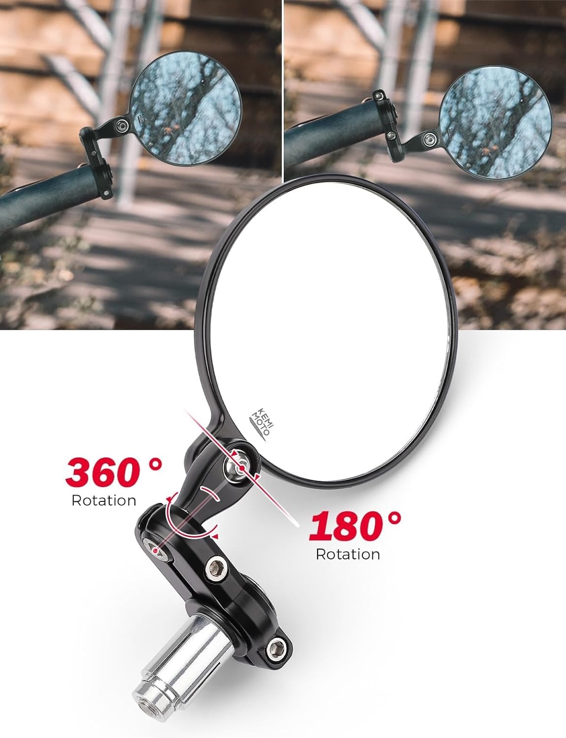 CNC Stuurspiegels Motorfiets - E24 Gecertificeerd - Rond Aluminium