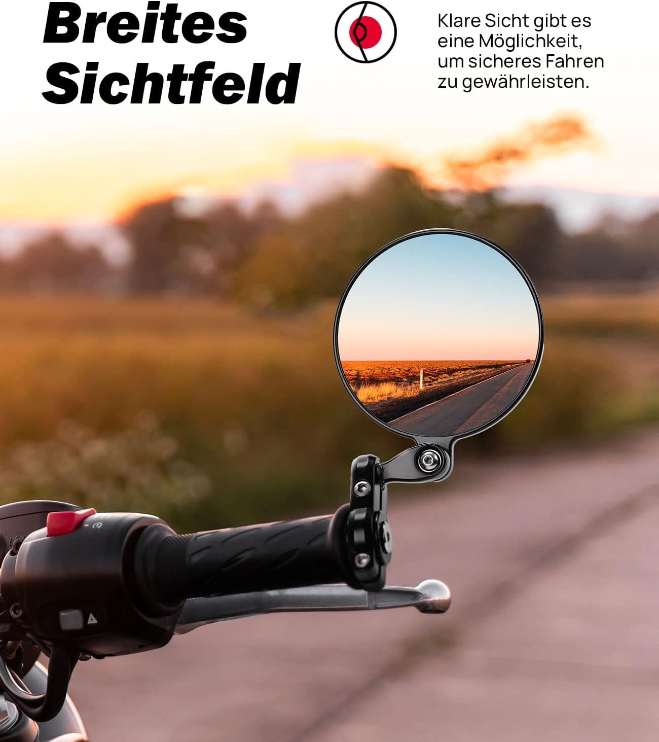CNC Stuurspiegels Motorfiets - E24 Gecertificeerd - Rond Aluminium