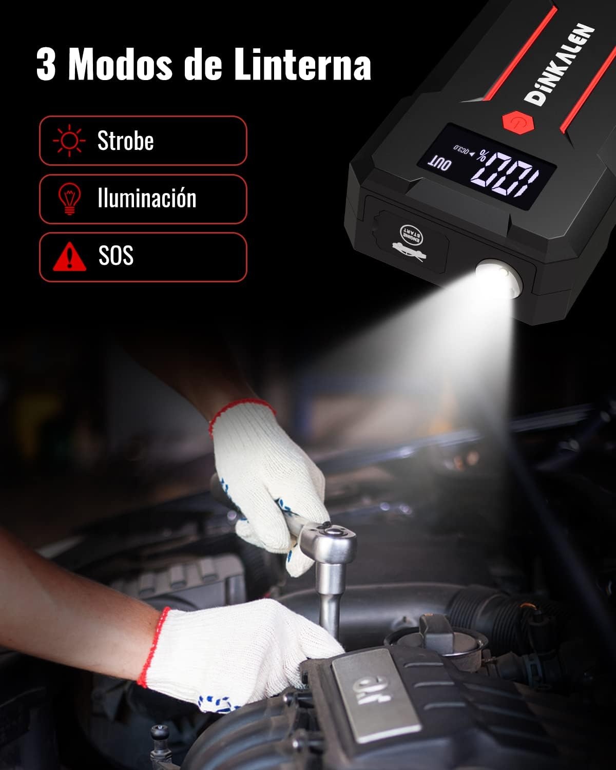 Krachtige Autostarter 23800mAh 3000A - 34% Korting!
