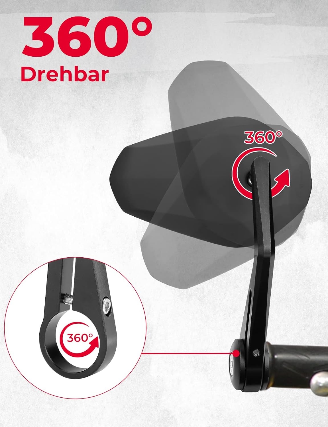 2x Motor Stuurspiegels - Universeel E-gekeurd, 360° Draaibaar