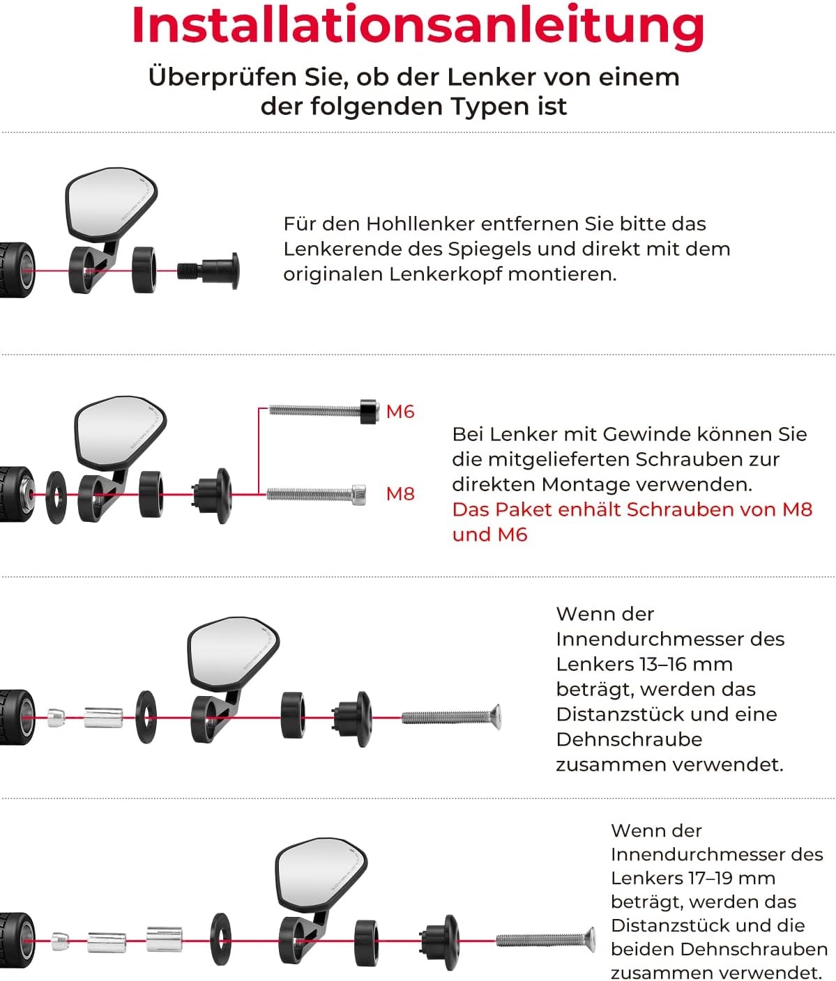 2x Motor Stuurspiegels - Universeel E-gekeurd, 360° Draaibaar