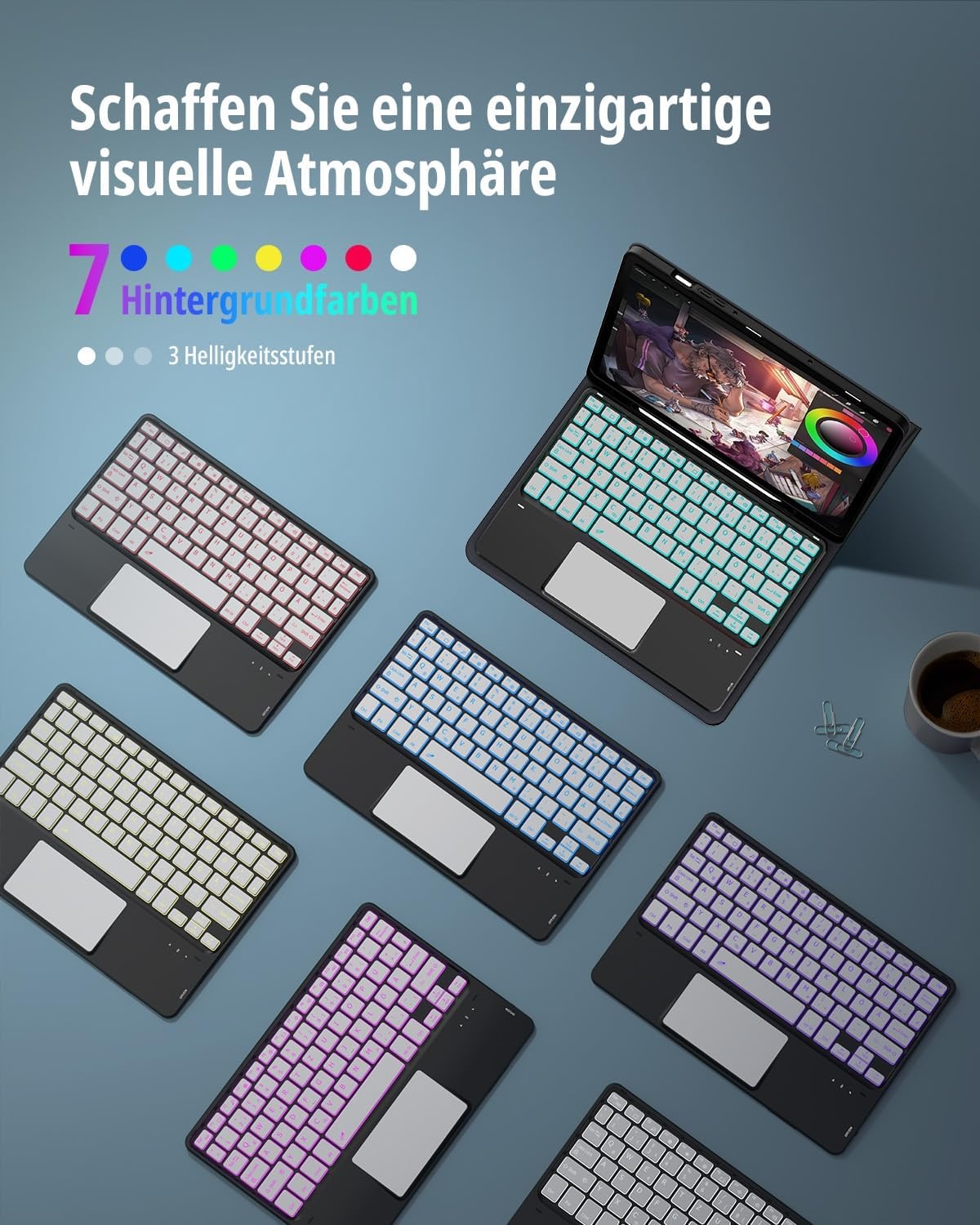 Toetsenbord Hoes met Touchpad voor Samsung Tab S9 FE/S9 (10.9/11 inch) - 74% Korting