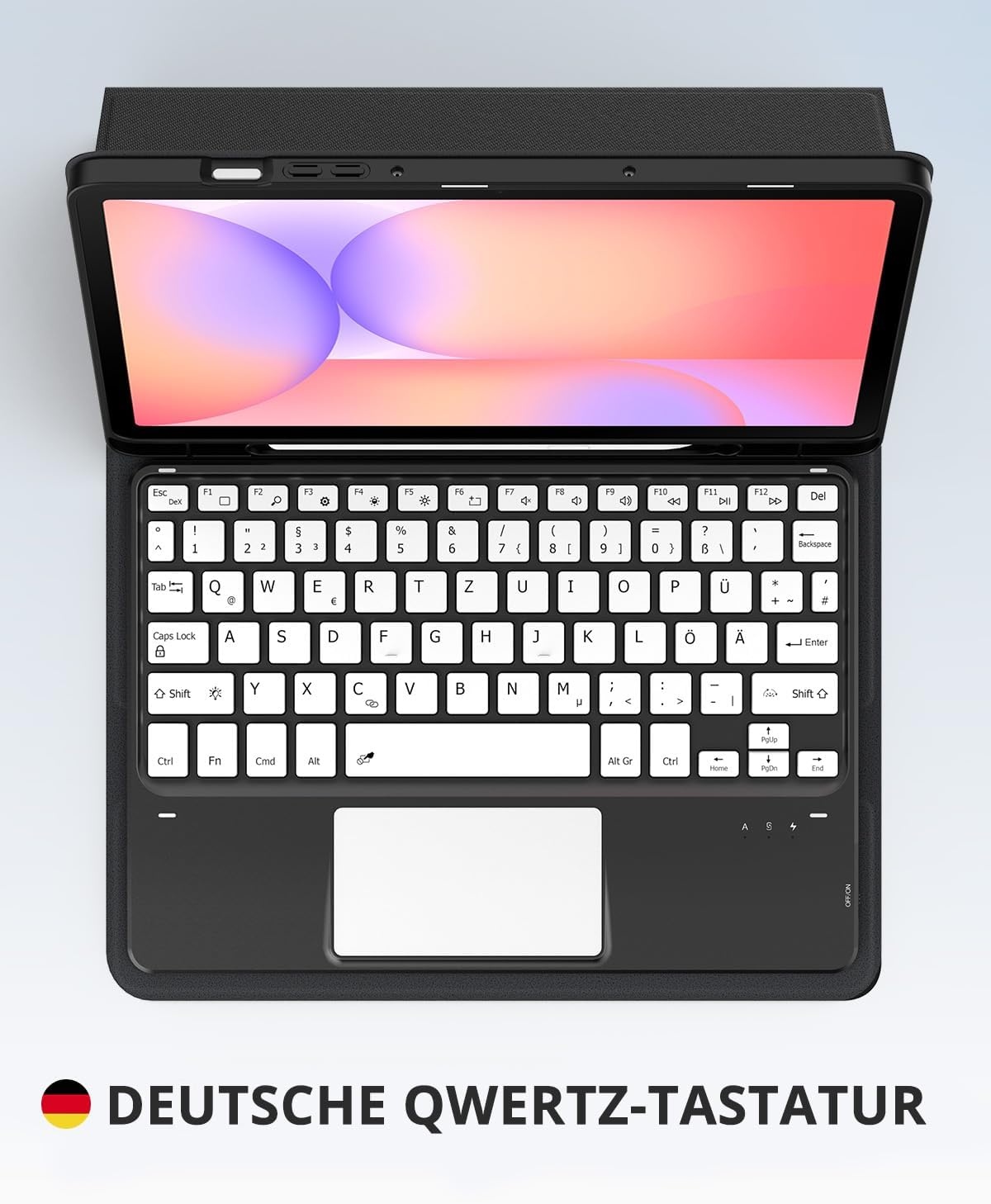 Toetsenbord Hoes met Touchpad voor Samsung Tab S9 FE/S9 (10.9/11 inch) - 74% Korting