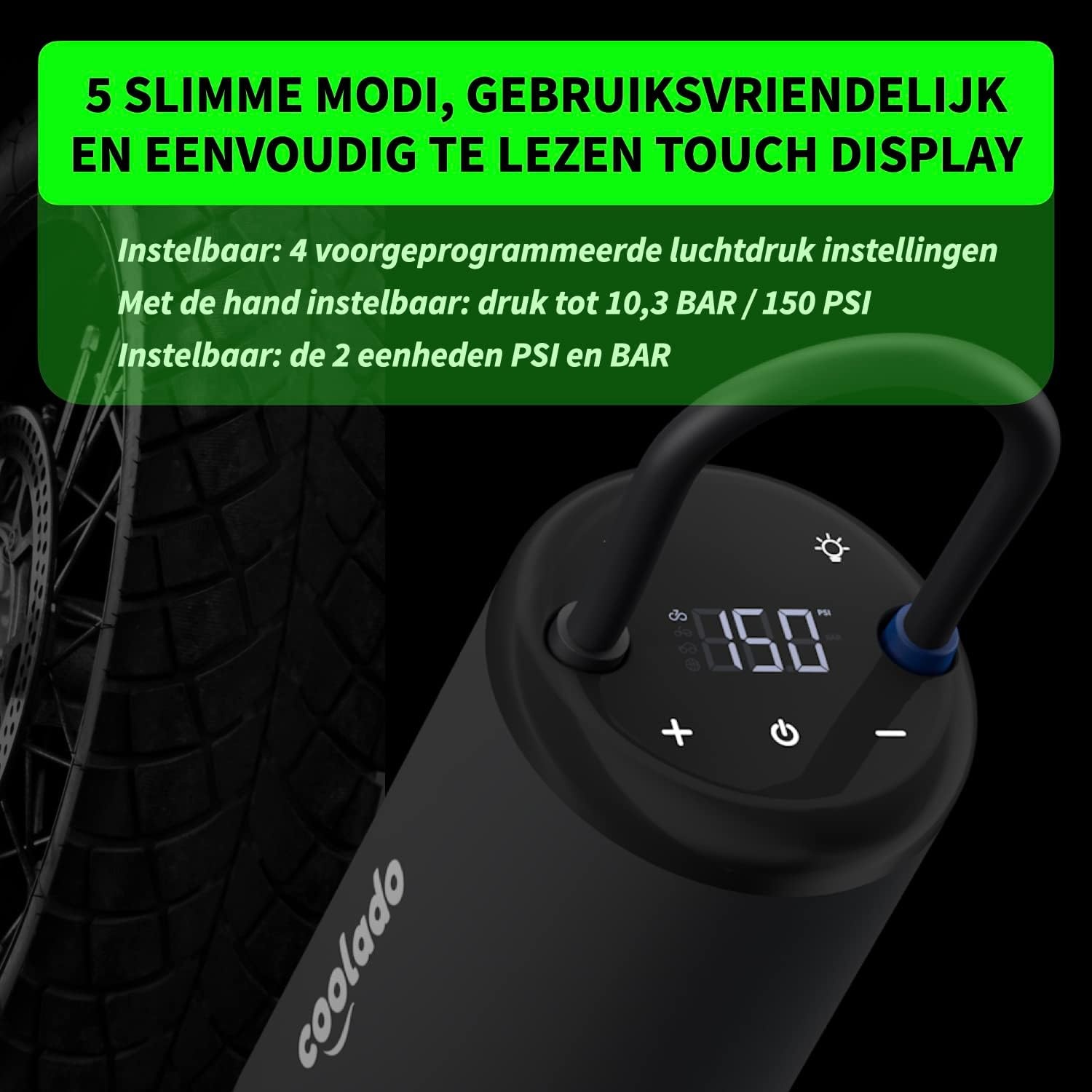 Draadloze Bandenpomp Mini Compressor | 28% Korting | 10,3 BAR