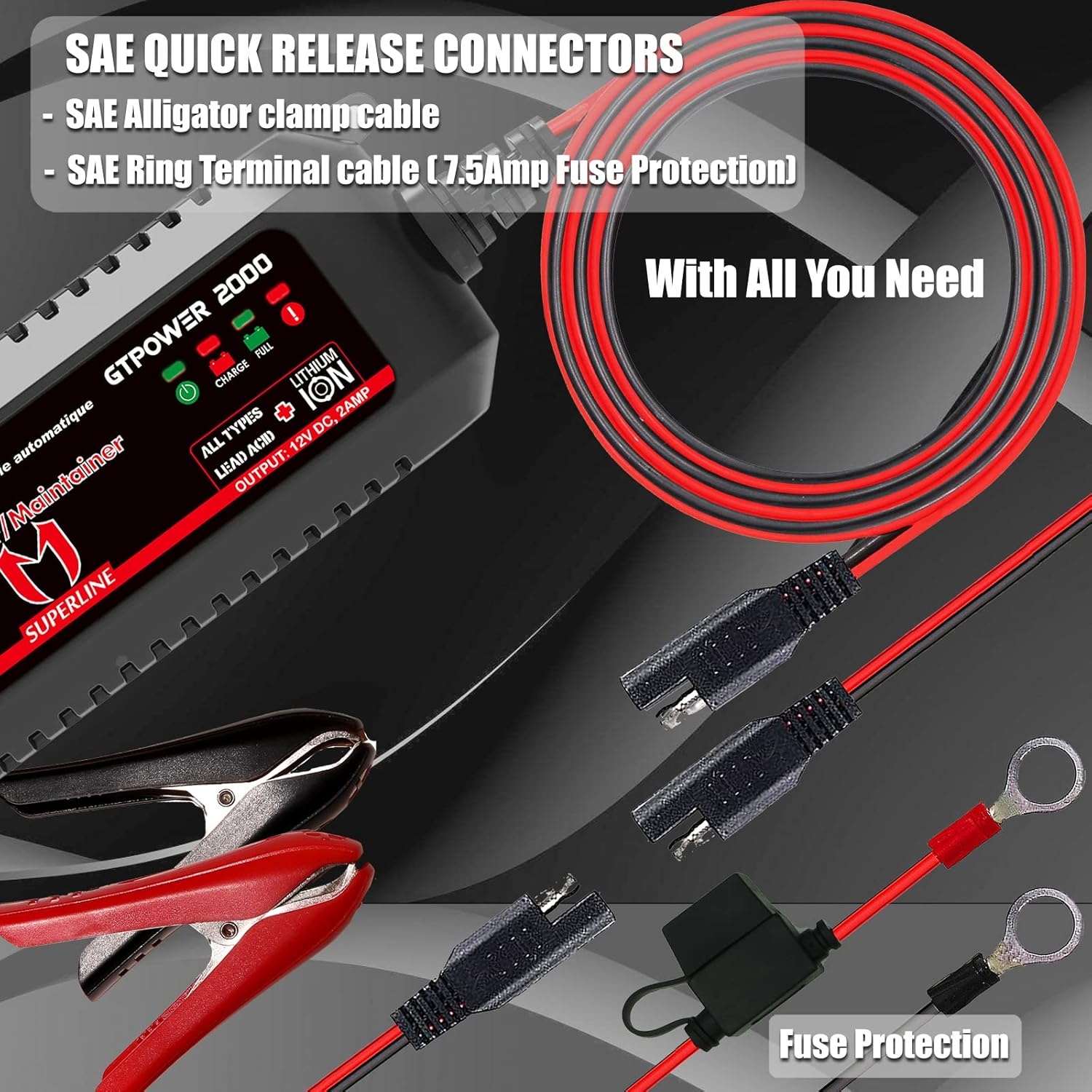 Slimme Acculader Onderhouder 12V 2A: Loodzuur & Lithium-ion