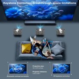 Draagbare Miniprojector 4K/1080p | Android 11, Netflix | WiFi 6 | 34% Korting