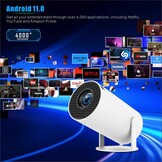 Draagbare Miniprojector 4K/1080p | Android 11, Netflix | WiFi 6 | 34% Korting