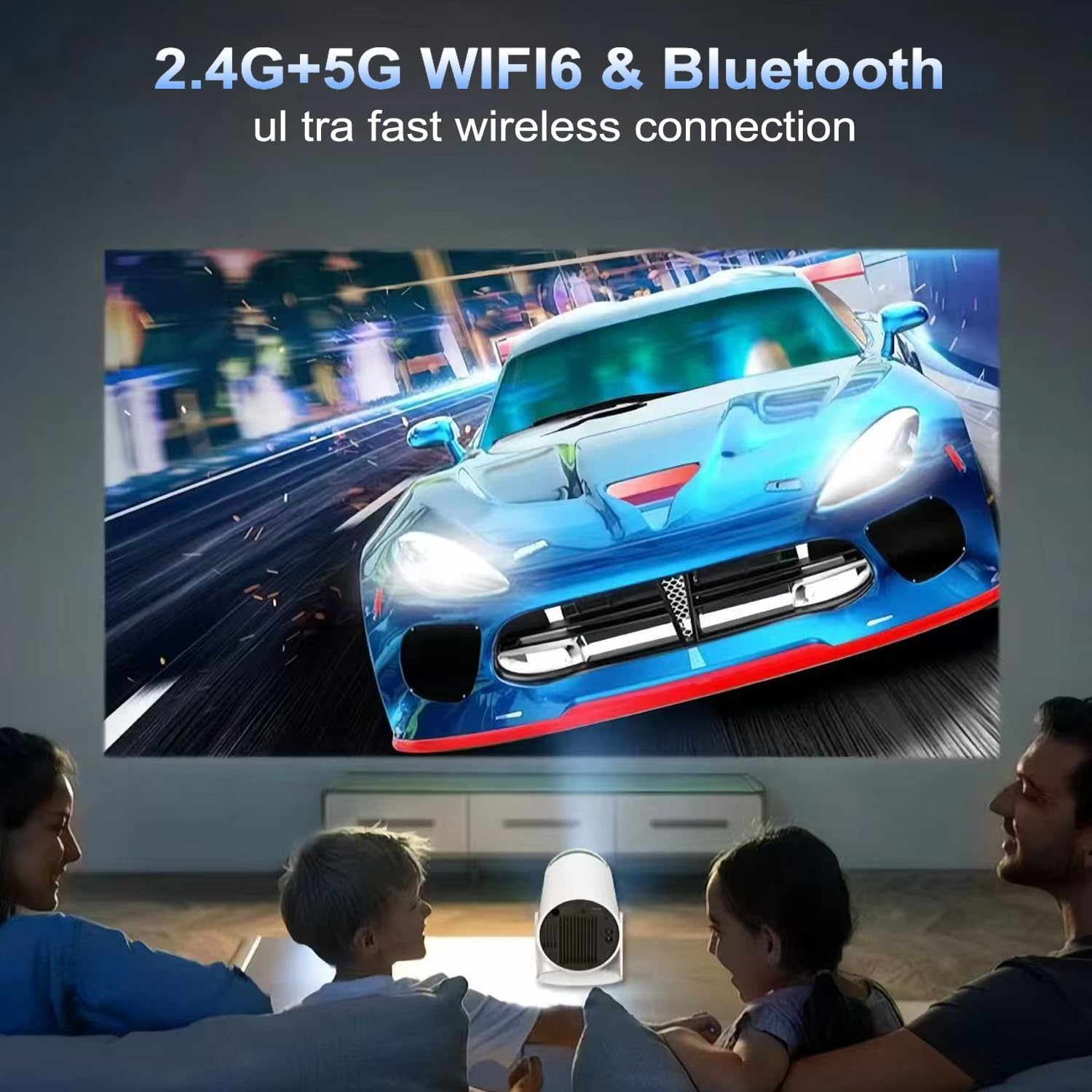 Draagbare Miniprojector 4K/1080p | Android 11, Netflix | WiFi 6 | 34% Korting