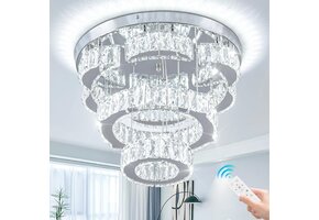 LED Plafondlamp Kristal Rond 40cm | Dimbaar met Afstandsbediening | 3500K-6500K | Nu 29% Korting
