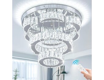 LED Plafondlamp Kristal Rond 40cm | Dimbaar met Afstandsbediening | 3500K-6500K | Nu 29% Korting