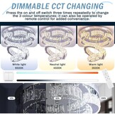LED Plafondlamp Kristal Rond 40cm | Dimbaar met Afstandsbediening | 3500K-6500K | Nu 29% Korting
