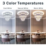 LED Plafondlamp Kristal Rond 40cm | Dimbaar met Afstandsbediening | 3500K-6500K | Nu 29% Korting