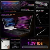Toetsenbordhoes iPad Air 5/4 & Pro 11" met Trackpad | 7 Kleuren Verlichting | 29% Korting
