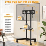 Mobiele TV-standaard met wielen (32-70") - 29% Korting